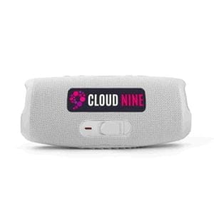 Enceinte JBL Charge 5 (blanc) personnalisée.