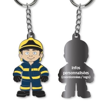 Porte-clés émaillé personnalisé, verso personnalisable..