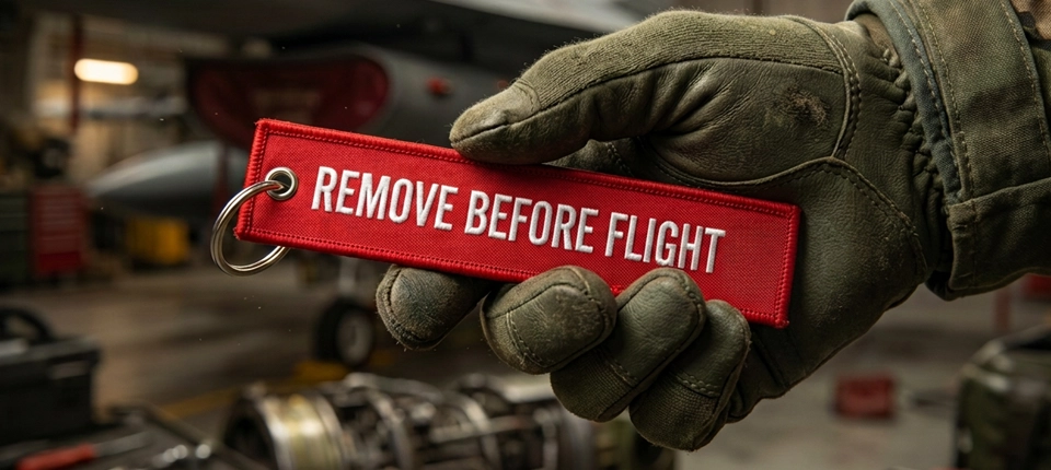 Porte-cles Flamme-Remove Before Flight-K6