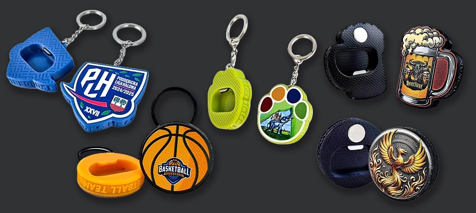 Porte-clés et magnets décapsuleur en résine personnalisés, forme sur mesure